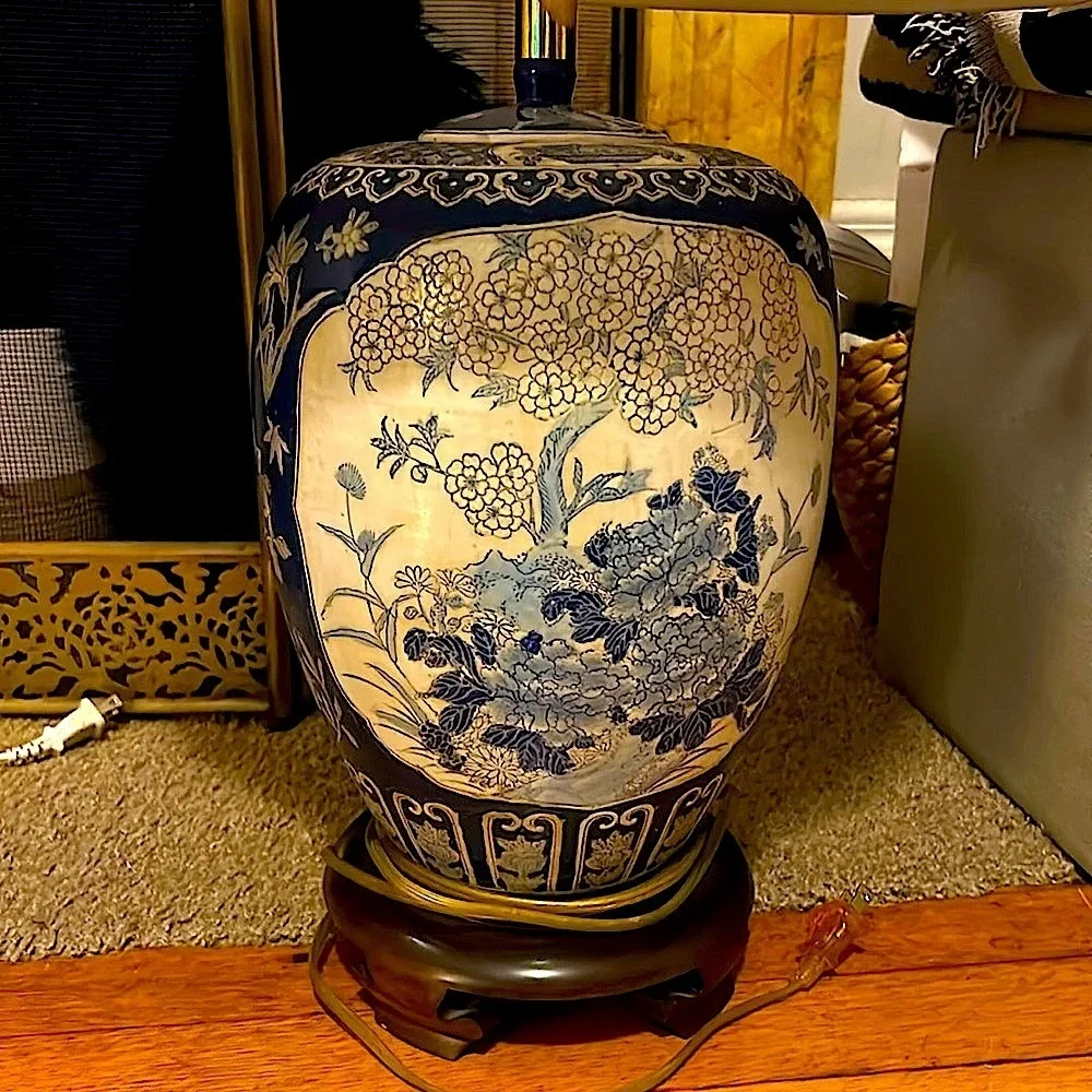 Vintage Chinoiserie Textured Table Lamp – Cultured‎ Elegance